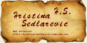 Hristina Sedlarević vizit kartica